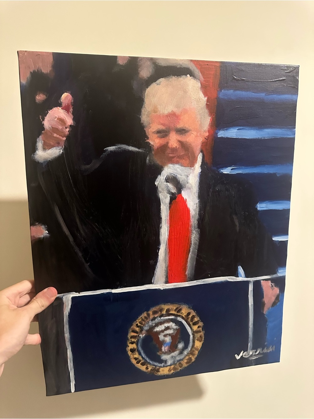 Donald Trump first inauguration Hand-Painted Canvas painting 16x20 1/1
